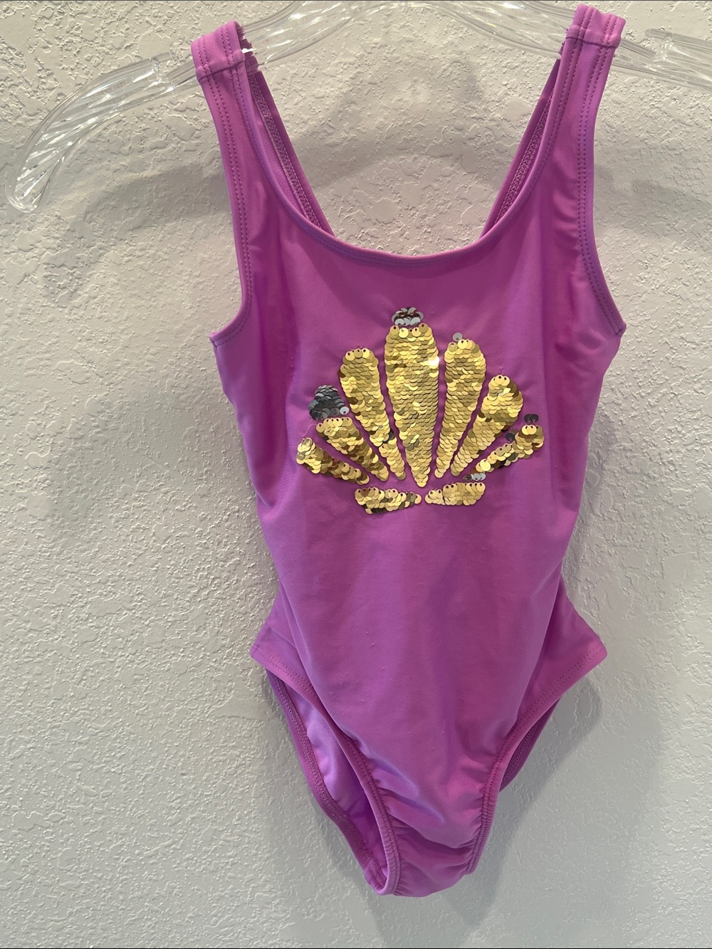 Purple Sequin Shell One-Piece Swimsuit